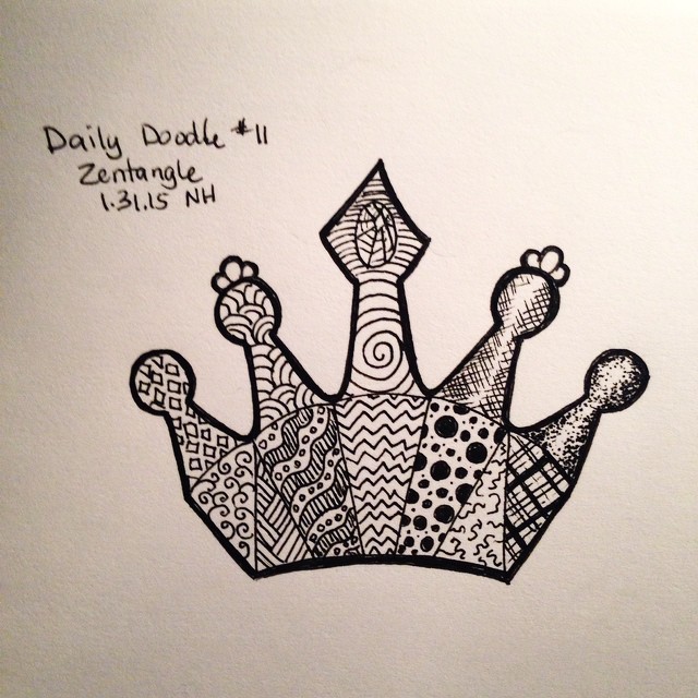 No.11 Zentangle #dailydoodle #sketch #zentangle #crown