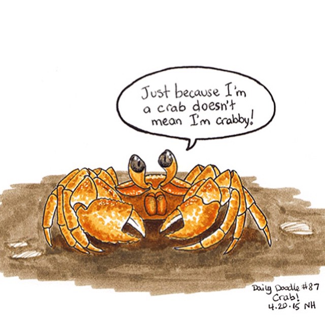 No.87 Crab! #dailydoodle #doodle #sketch #drawing #art #crab #crabby #silly