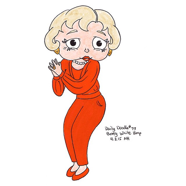 No.77 Betty White Boop #dailydoodle #doodle #sketch #drawing #art #bettywhite #bettyboop #cartoon #pun