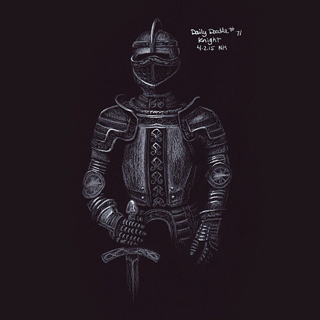 No.71 Knight #dailydoodle #doodle #sketch #drawing #knight #armor #middleages #blackandwhite