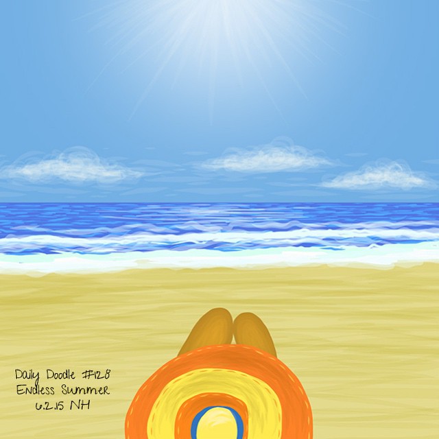 No.128 Endless Summer patreon.com/creation?hid=2599264 #dailydoodle #doodle #sketch #drawing #artwork #beach #sunshine #summer #adobesketch