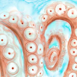 Abstract Octopus #02 - Orange Print