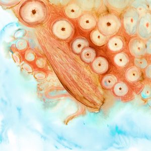 Abstract Octopus #03 - Orange Print